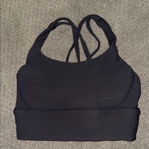 Black Lululemon ribbed longline sports bra - size 4